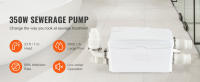 SucceBuy Bomba Maceradora 350W 6000 L/h Flujo 23 ft/7 m Cabeza Bomba de sumidero de alcantarillado 3 Entradas de Agua para Sótano Fregadero de Cocina Ducha Bañera Lavandería Eliminación de Agua Residual Máquina de Desagüe - details 0