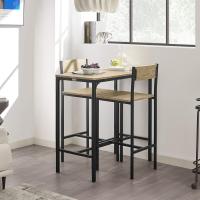 OGT03-N Juegos de Muebles Altas, Mesa de Cafetería, Juego de Balcón de 3 Piezas, Juego de Bar, 1 Mesa y 2 Sillas, ES - details 4