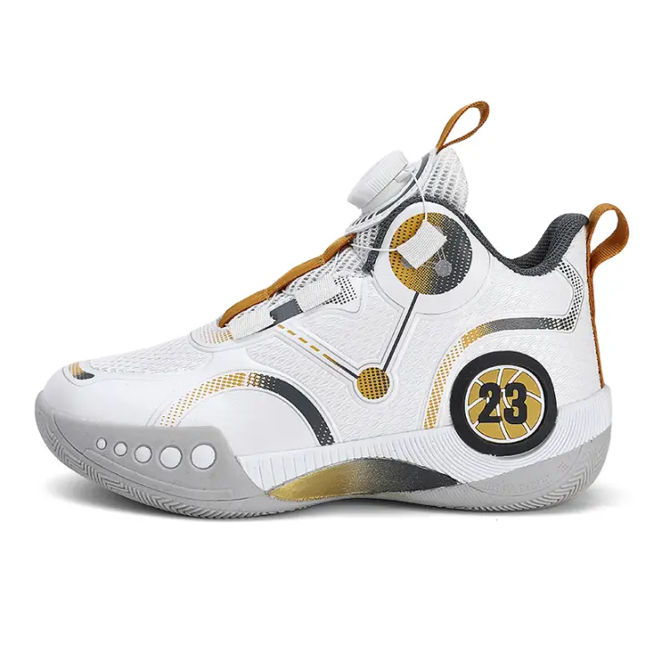 Zapatillas de baloncesto para niños, zapatos deportivos de alta calidad, zapatillas duraderas con cordones, zapatillas antideslizantes para correr - 1