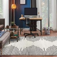 Alfombra de salón bohemia a rayas, resistente a las manchas, para sala de estar, cocina, dormitorio, comedor, oficina en casa - details 33
