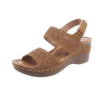 Sandalias romanas de talla grande con una sola tira calada para mujer, verano 2025, nuevas sandalias de velcro para exteriores - details 0