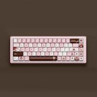 Teclas temáticas de pastel de chocolate PIWIJOY, 146 teclas rosas, perfil de cereza, PBT duradero. Con diseños artísticos, compatible con mecánico - details 8