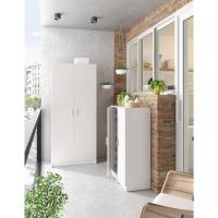 Escobero de 2 Puertas Acabado en Blanco Mate Medidas: 73cm x180cm x37cm Muebles de Organización - details 1