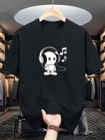 Camiseta Casual de Cuello Redondo para Hombres Estampado de Música Tejido de Poliéster con Ligeza - details 0