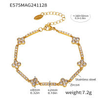 Pulsera de Cadena de Maple inoxidable with surrounded Chapado en Gold Pulsera ajustable de las mujeres Joyería de lujo de las mujeres - details 0