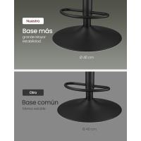 Juego de 2 Taburetes de Bar Sillas Altas Giratorias Regulables en Altura Acolchado PU - details 13