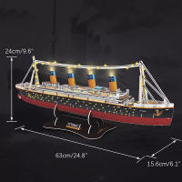 Fanbusa 3D LED Titanic Toys puzle para adultos para construir, escritorio grande decoración Ti - details 1