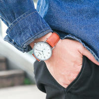 Reloj mecánico de cuarzo con esfera grande, reloj de cuero genuino a prueba de agua, reloj informal de tendencia a la moda - details 2