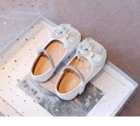 Zapatos de cuero para niñas pequeñas, calzado informal con encaje de mariposa, Princesa de cristal, dulce y Chic, planos y suaves para fiesta - details 4