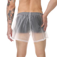 Traje de baño transparente para hombre, bañadores de playa para hombre, traje de baño Sexy para nadar, ropa de playa de PVC, pantalones cortos, pantalones cortos, traje de baño impermeable - details 3