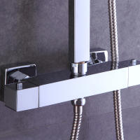 Válvula mezcladora de ducha termostática, juego de ducha de mano, orificios para grifo doméstico, latón cromado, 38 ℃, 1225mm x 400mm - details 6