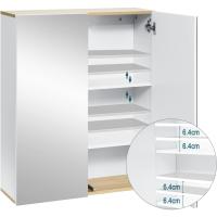 2 Puertas y 3 Estantes, Mueble Auxiliar Gran Almacenamiento, MDF, Blanco 60x20x75cm - details 4