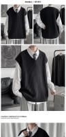 Suéter Preppy Estilo Coreano para Hombres 5XL Viste con Estilo Callejero para Jóvenes - details 14