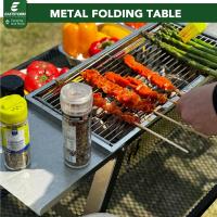 Mesa Plegable, fácil de Guardar, Mesa de Picnic compacta y portátil para Parrilla, Camping al Aire Libre, jardín, Patio, Comedor, Barbacoa, Fiesta, Mercado, 3 pies (Mediana, Plateada) - details 8