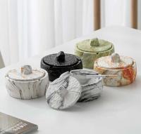con tapa Artesanías de cerámica a prueba de cenizas Cenicero portátil chapado en oro Dormitorio al aire libre Regalo de vida - details 0