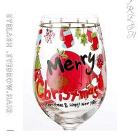 Copa de Tema Navideño Pinta a Mano 16oz Vino Copa de Santa Claus, Lluvicero, Renos - details 6