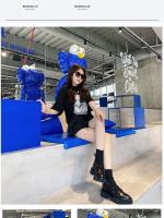 Botas Martin de cuero suave real, botas delgadas de verano para mujer, nuevas botas de plataforma para mujer, botas de primavera y otoño, botas individuales negras, botas cortas - details 7