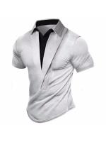 Camiseta de color sólido para hombre, nueva camiseta casual de manga corta versátil de verano para hombre - details 3