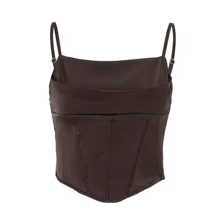 BUNO-Camiseta sin mangas con tirantes finos para mujer, Top corto ajustado con espalda descubierta, ropa de calle para fiesta, verano 2025 - 1