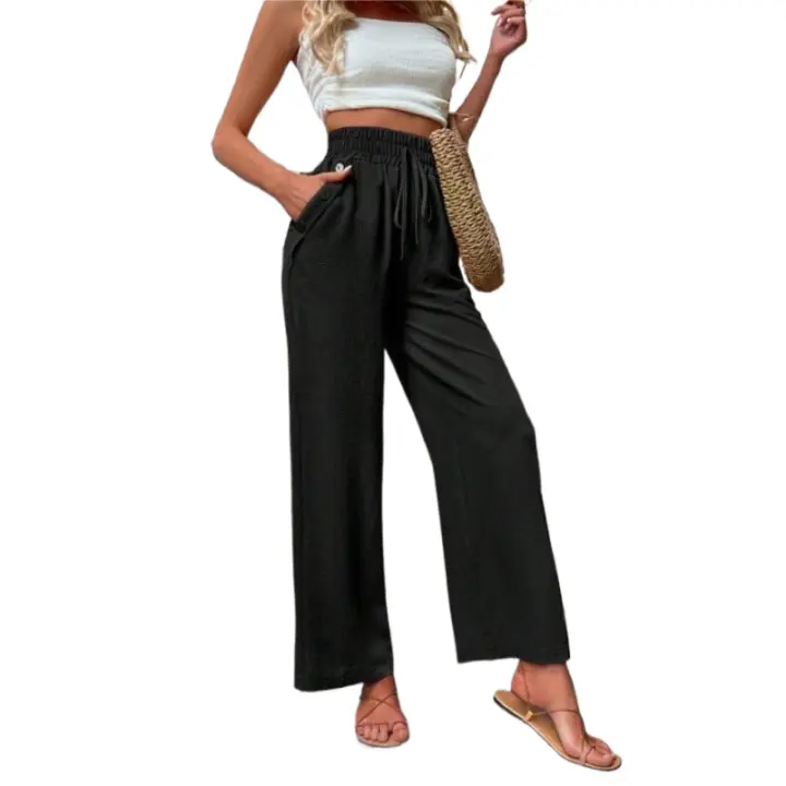 Cadena de tobillo para mujer, pantalones de ropa de mujer a la moda, pantalones grandes - 1
