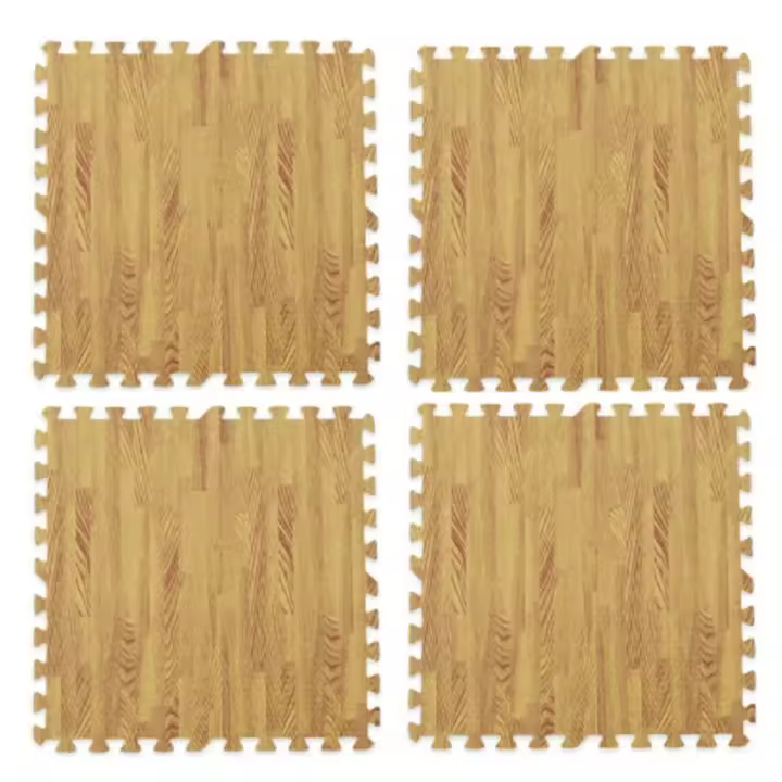 Alfombra de espuma EVA para sala de estar, tapete de rompecabezas de grano de madera, espuma suave gruesa, respetuoso con el medio ambiente, 30cm, 4 Uds. - 1