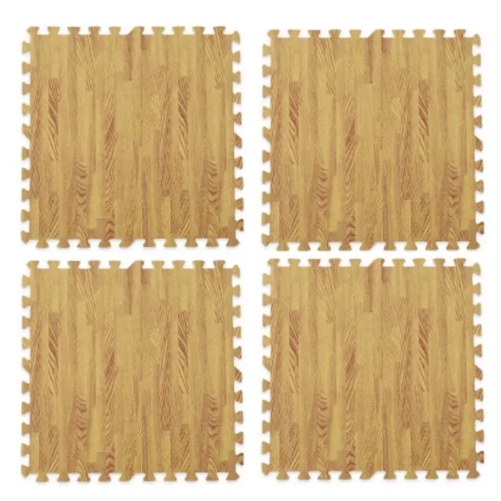 Alfombra de espuma EVA para sala de estar, tapete de rompecabezas de grano de madera, espuma suave gruesa, respetuoso con el medio ambiente, 30cm, 4 Uds. - 1