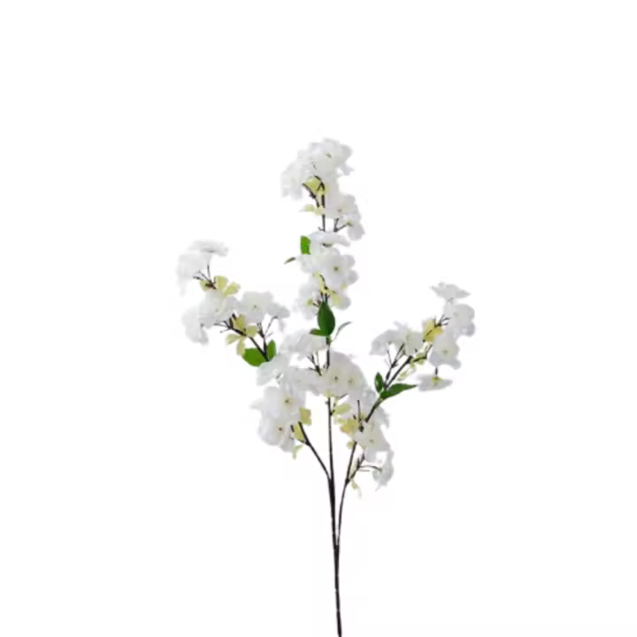 Rama de flor de melocotón Artificial de tacto Real, elegante flor de cerezo de seda de plástico hecha a mano, flor falsa, decoración de jardín al aire libre - 1