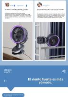 Ventilador USB Portátil con Luz Nocturna Rotación de 360°, 3 Velocidades, Silencioso y Ahorro Energético para Cama/Escritorio/Pared - details 1