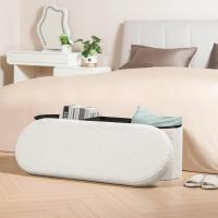 Taburete reposapiés, banco de pie de cama, para sala de estar, dormitorio, entrada, blanco - details 1
