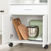 Mueble Auxiliar de Cocina Aparador Auxiliar Bajo de Cocina para Microondas con 2 Puertas y 1 Cajón L59 x P40 x H92 cm FSB09-W ES - details 7