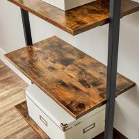 Estantería Escalera, Estantería de 6 Niveles, Librería de Escalera, para la Sala de Estar, Oficina, Dormitorio, 60 x 30 x 204,8 cm, Estilo Industrial, Marrón Rústico y Negro - details 6