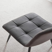 EGOONM Juego de 4 sillas de comedor, diseño de respaldo, asiento con estructura de metal, adecuado para dormitorio, comedor, cocina, sillas grises - details 1