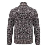 Autumn And Winter New Jersey Men's Casual Sports Coat Solid Color Stand Collar Wweater Grab Fleece Warm Zipper Cardigan - details 9