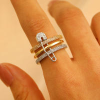 Anillo tricolor desmontable de moda para dama, regalo para dama, regalo de cumpleaños, regalo de Navidad - details 3