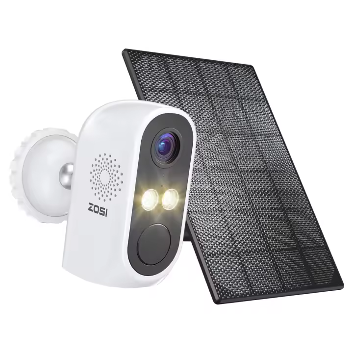 ZOSI 2K Cámara de Vigilancia WiFi con Batería Recargable y Panel Solar 3MP Cámara Seguridad IP Exterior Visión Nocturna Detección de Movimiento Audio Bidireccional - 1