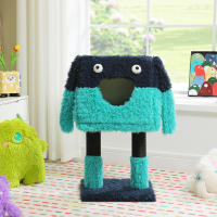 PAWZ Road 2 en 1 Árbol para gatos con postes rascadores de sisal, condominio acogedor, pequeño árbol para gatos de interior, linda casa de cama para gatos, juguetes para mascotas - details 4