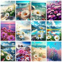 RUOPOTY-pintura decorativa por números, imagen hecha a mano, dibujo de flores, Kits de manualidades para adultos - details 0