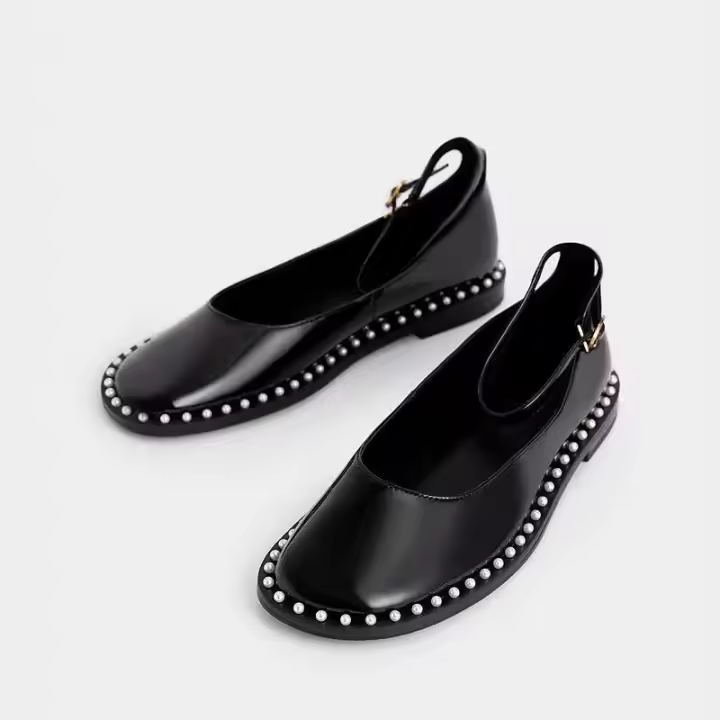 Sandalias planas de verano para mujer, conjunto informal de EVA con hebilla de correa fina y puntiaguda a la moda, tacones altos resistentes - 1