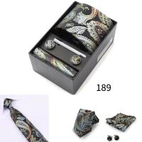 Caja de regalo de corbata para hombre con corbatas, pañuelos, gemelos, pinzas para corbata, conjuntos de 6 piezas, corbatas formales para festivales de bodas y negocios en grupo - details 28