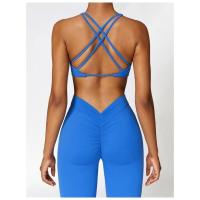 Sujetador deportivo push-up con tiras cruzadas para mujer, top corto para yoga, gimnasio, fiess, transpirable - details 4