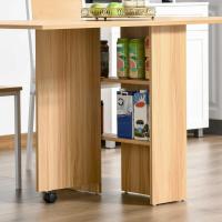 Mesa Plegable de Comedor Mesa de Cocina Plegable con Ruedas Alas Abatibles y Estantes para 4-6 Personas 75x140x74 cm Cemento Gris - details 17