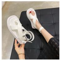 Sandalias de verano con punta redonda, estilo de Color sólido, versión, zapatos individuales cómodos para mujer - details 7