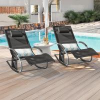 jardín Mecedora con reposapiés Tumbona ergonómica Negro OGS28-SCHx2 ES - details 1