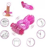 Anillo vibratorio estimulador de clítoris retardante de eyaculación hombre juguetes sexuales para pareja Vagina orgasmo vibrador de placer Dual - details 2