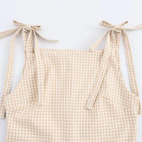 TRAFZA mujer arco Correa decoración cuello cuadrado sin mangas espalda cremallera Sling vestidos verano 2025 mujeres High Street Mini vestido - details 6