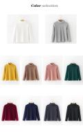 Otoño niños y niñas suéter de cuello alto suave de Color sólido niños prendas de punto de invierno camisa básica de manga larga suéter para niños niños - details 7