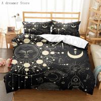 Juego de Ropa de Cama con Estampado de Sol y Luna Negra: Funda de Edredón Sábana Bohemia para Adultos Tamaño Twin Queen King - details 11