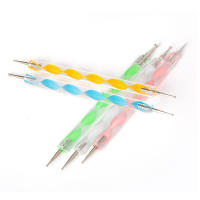 Pluma de pintura de marmolado, 5 piezas, de 2 vías, diseño variado, herramientas de manicura profesional - details 0