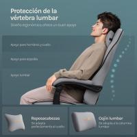 Silla de Oficina de Metal con Respaldar y Soporte Lumbar Asiento Amplio y Lleno de Cojín, Diseño de Malla Gris, GS11gr - details 5
