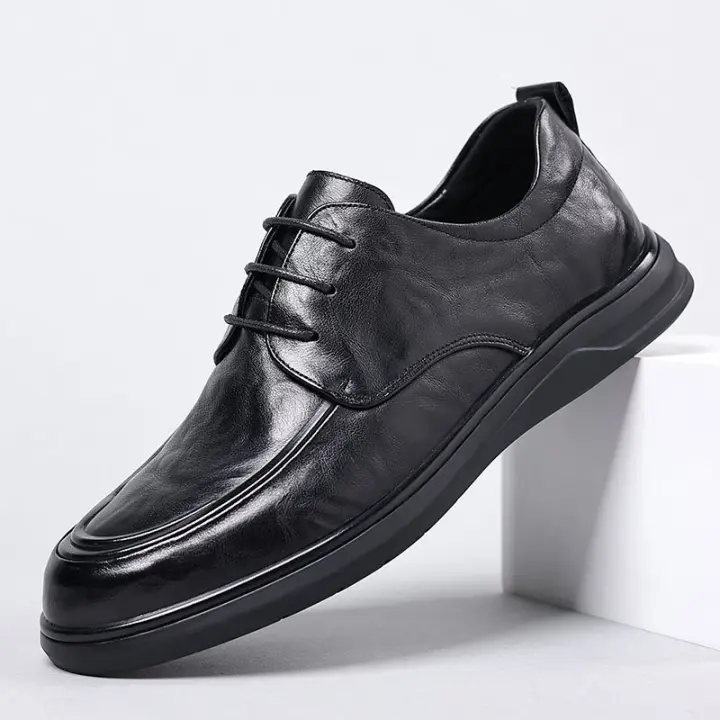 La primera capa de piel de vaca primavera nuevos hombres de negocios zapatos casuales de cuero de alta gama de cuero genuino de los hombres de suela suave solo zapatos de los hombres zapatos - 1